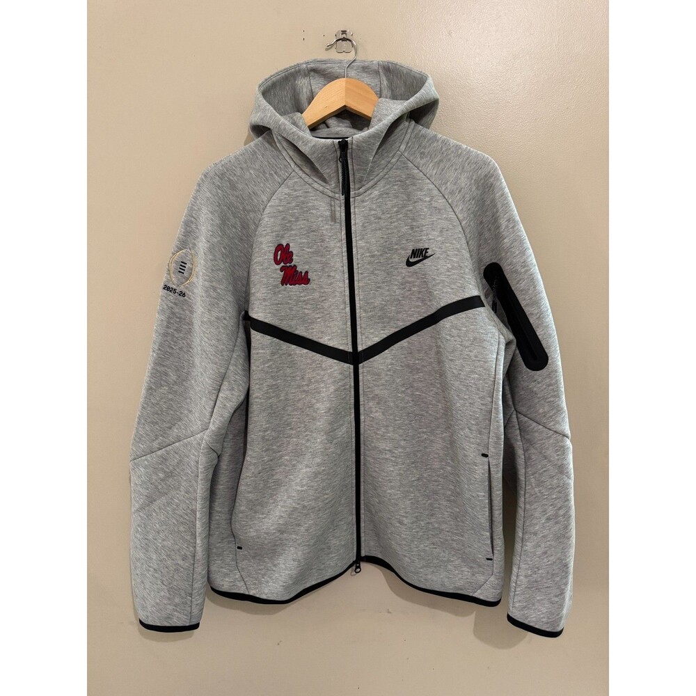 Mens L Nike Ole Miss Football CFP 2025-26 Team Issued PE Tech Fleece Hoodie SIP